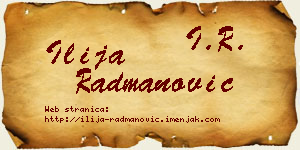 Ilija Radmanović vizit kartica